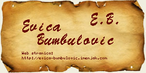 Evica Bumbulović vizit kartica